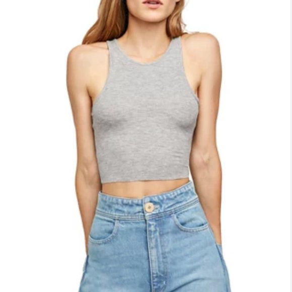 Free People Tops - NWT! Free People High Neck Ribbed Crop, Size XS